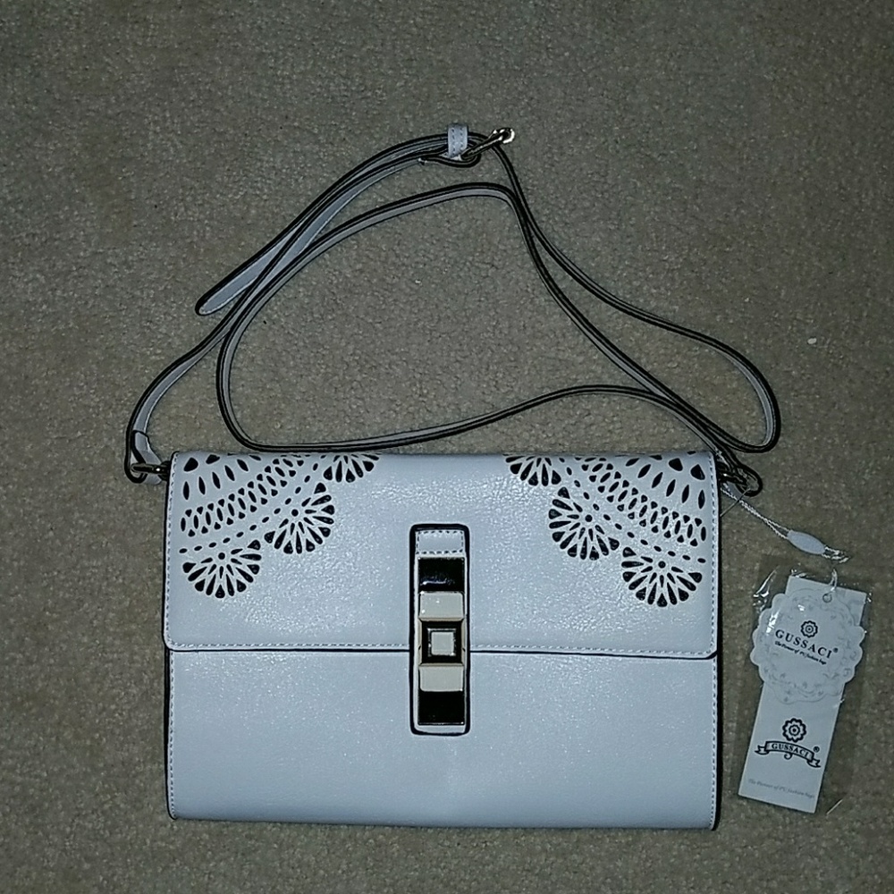 Gussaci Black and White Cross Body NWT